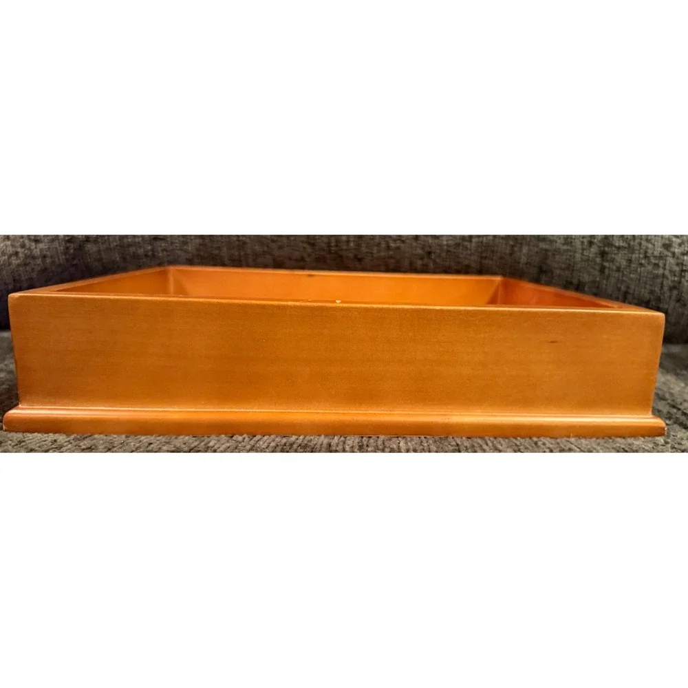 VTG Maple Wood Trinket Jewelry Box 3D Salmon Fishing Lid Clarence A Wells Signed